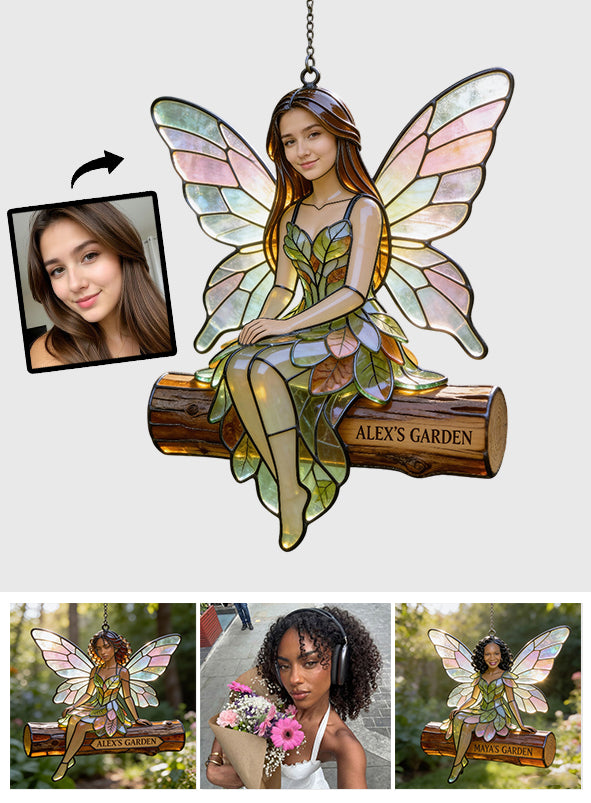 Custom Fairy Garden From Any Photo - Personalized Gardening Window Hanging Suncatcher Ornament
