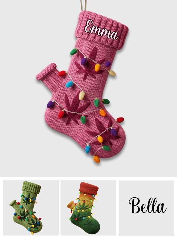 Frohe Weihnachten – personalisierter Weihnachtsstrumpf in Form von Cannabis