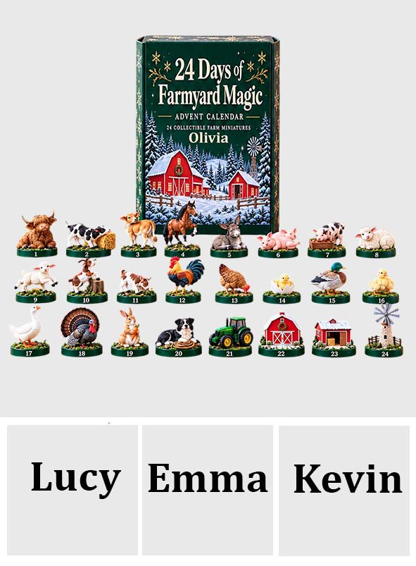 Christmas Farm - Personalized Farmer Advent Calendar With 3D Collectibles