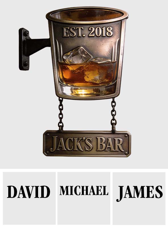 Whiskey Bar - Personalized Whisky Wooden Wall Mount Sign