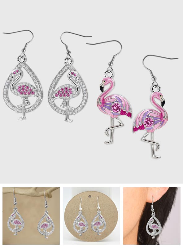 Einfach ein Mädchen, das Flamingos liebt – personalisierte Flamingo-Ohrringe
