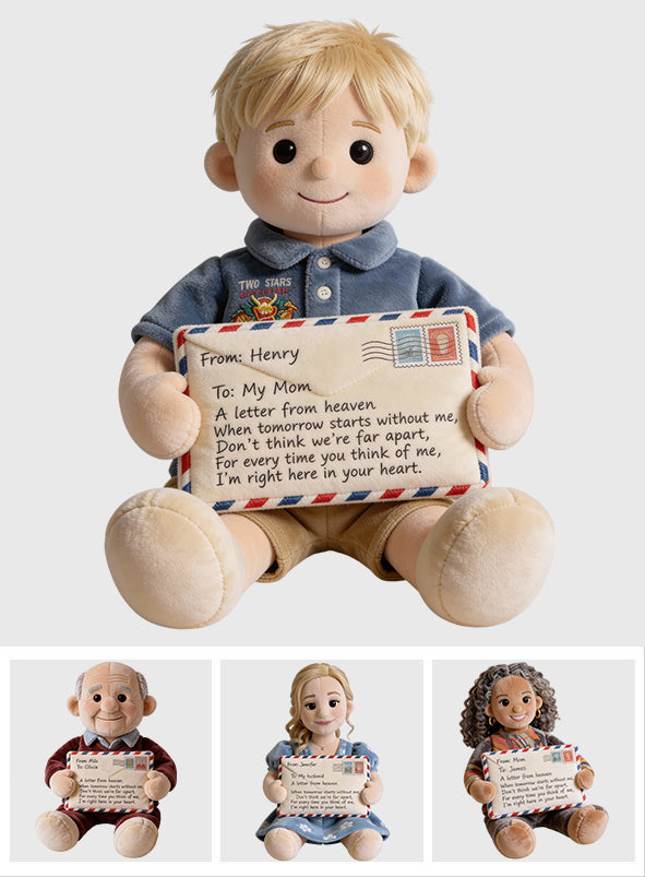 Ein Brief aus dem Himmel – Personalisiertes Gedenkkissen aus Kunstfell