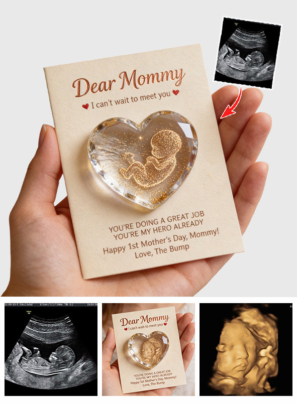 Baby Bump Crystal Pocket Hug - Personalized Pregnancy Pocket Hug Card