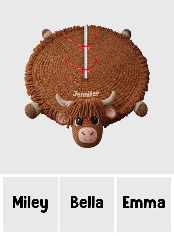 Niedliches Babykuh - Personalisierter Baumrock in Form eines Hochlandrindes
