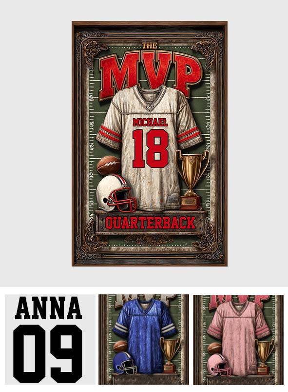 Geschenk für fußballbegeisterte Söhne/Töchter – Personalisierte Fußball-Leinwand und Poster