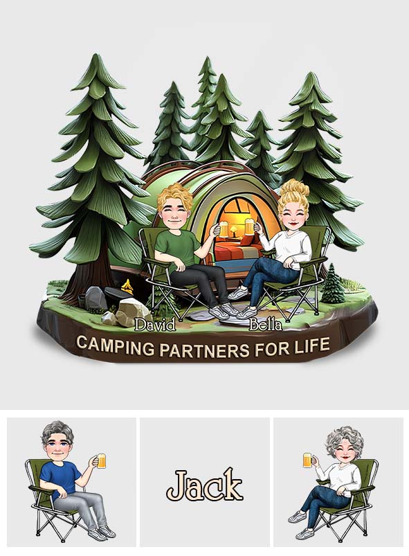 Camping Partners For Life - Personalized Camping Custom Shaped Acrylic Plaque