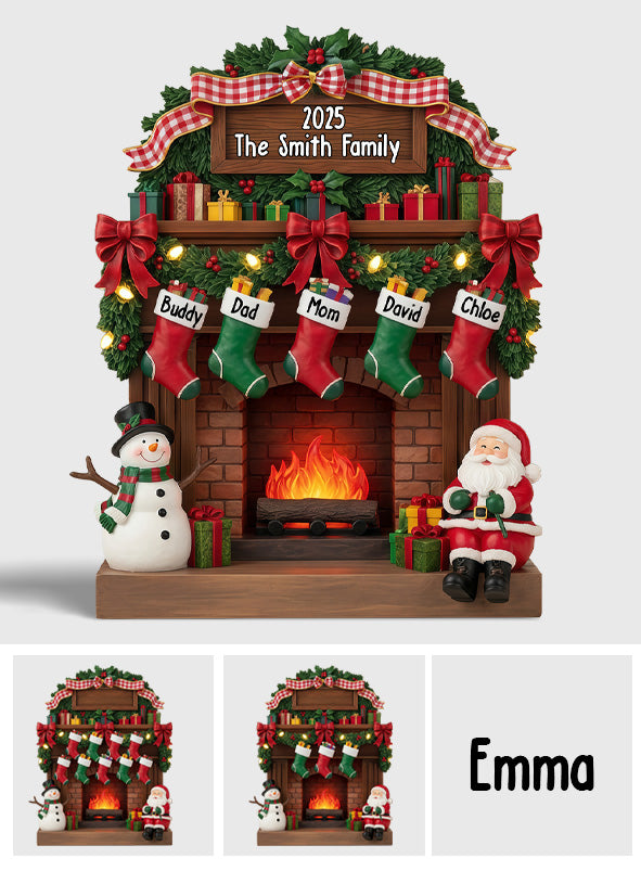 Frohe Weihnachten – Personalisierte Acrylplakette in individueller Familienform