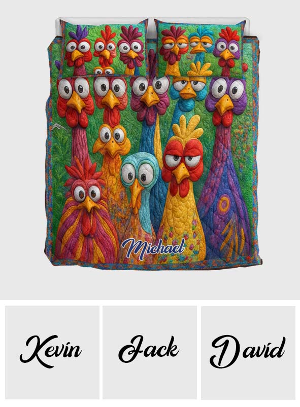 Chicken Farmer Gift - Personalized Chicken Quilt Set