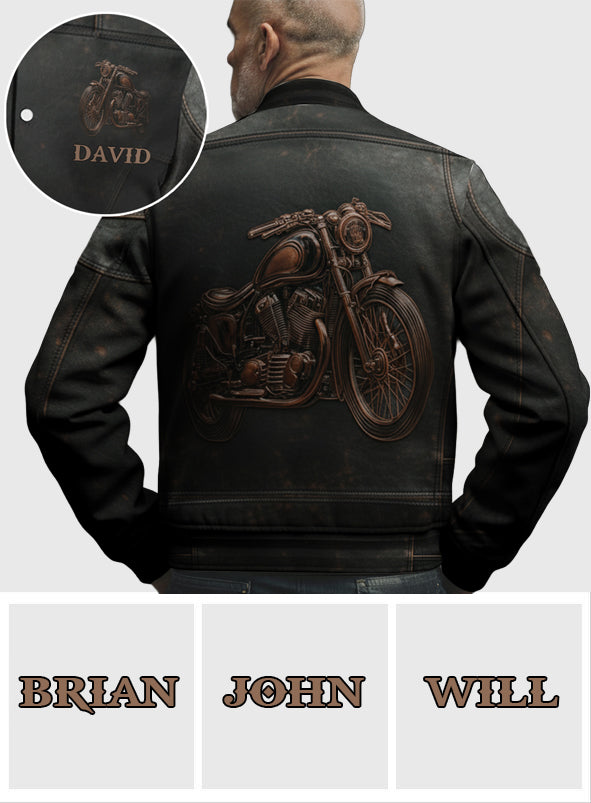 Never Underestimate An Old Man With A Motorcycle - Personalized Biker Varsity Jacket