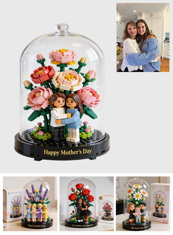 Flowers Bouquet For Mother, Grandmother - Personalized Mother Custom Shaped Acrylic Plaque
