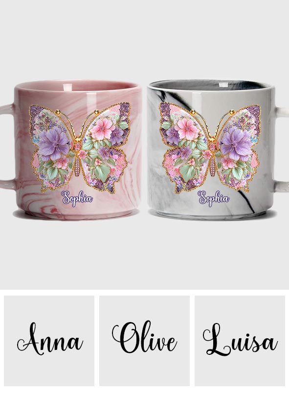 Love Butterfly - Personalized Butterfly Marble Mug