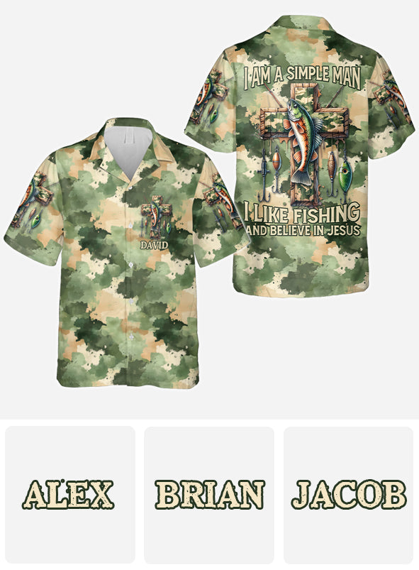 I Like Fishing And Believe In God - Personalized Fishing Hawaiian Shirt