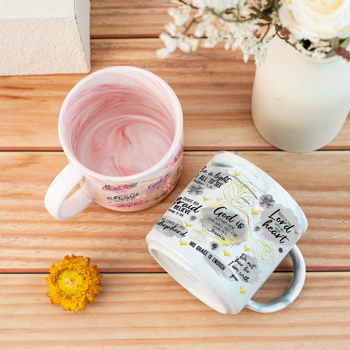 Christliches Bekenntnis – Personalisierter christlicher Marmorbecher