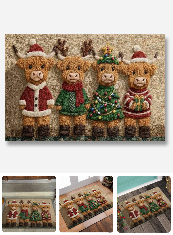 Lovely Highland Cows Christmas - Highland Cow Doormat