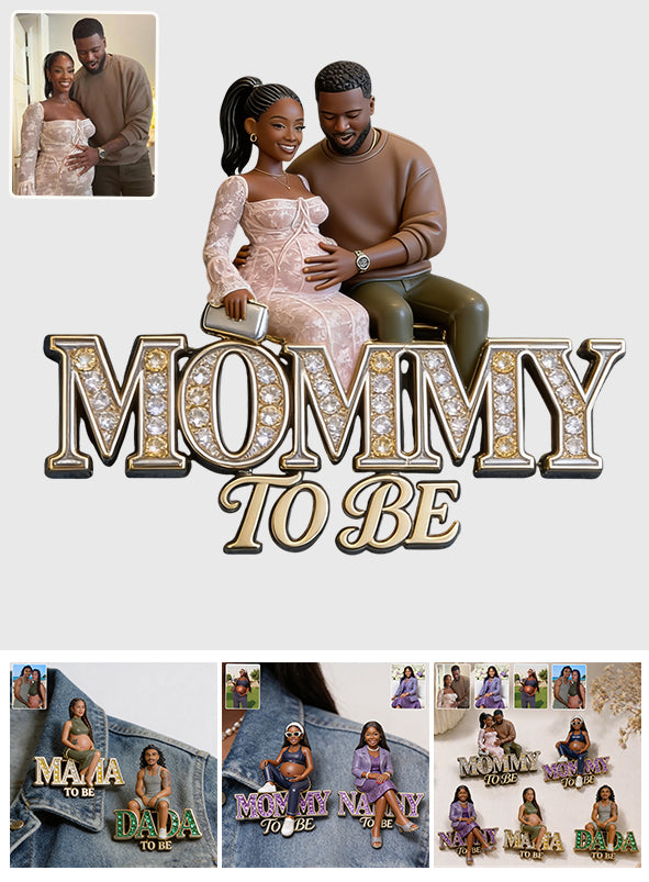 Mama/ Papa/ Oma... Bald, Baby Shower Party Pin - Personalisierte Schwangerschaft 3D Präge-Emaille-Nadel