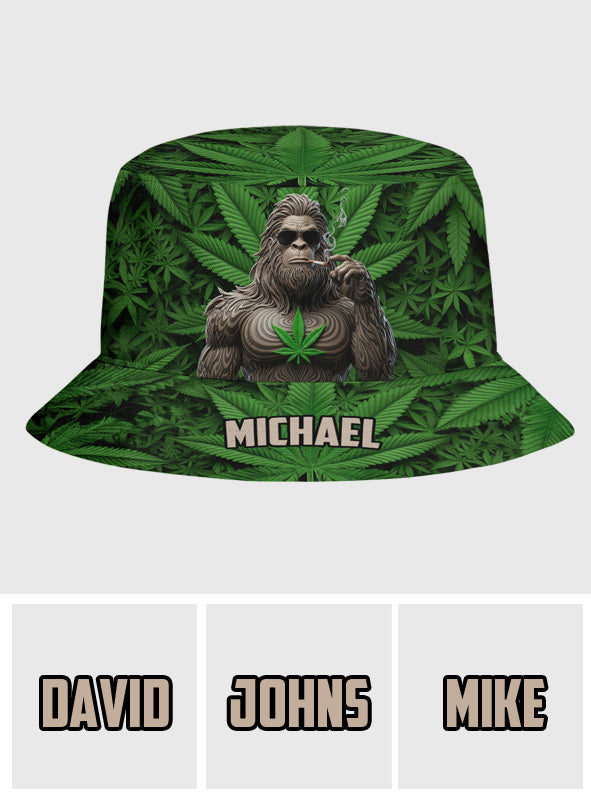 Smoking Bigfoot - Personalized Weed Bucket Hat