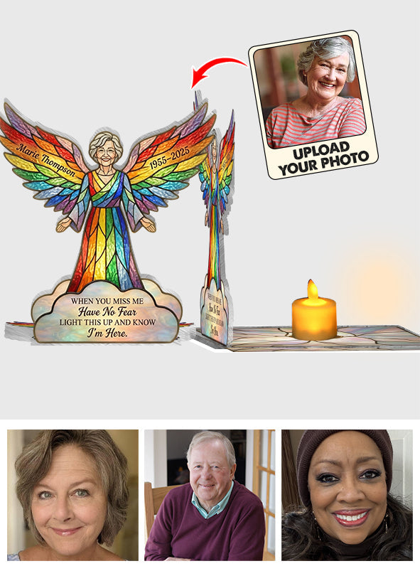 „Zünde es an und wisse, dass ich da bin“ – personalisiertes Gedenkkerzenhalter-Schild