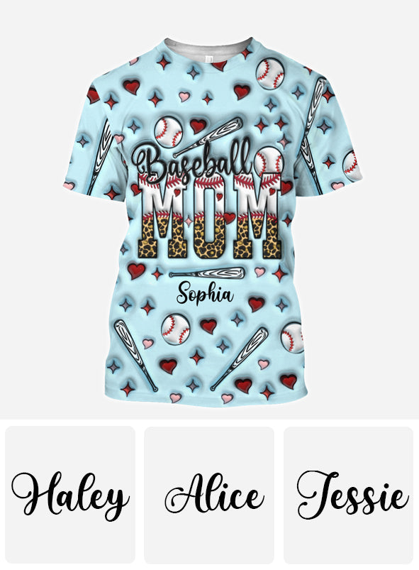 Baseball-Mama – Personalisiertes Baseball-Shirt mit Allover-Print