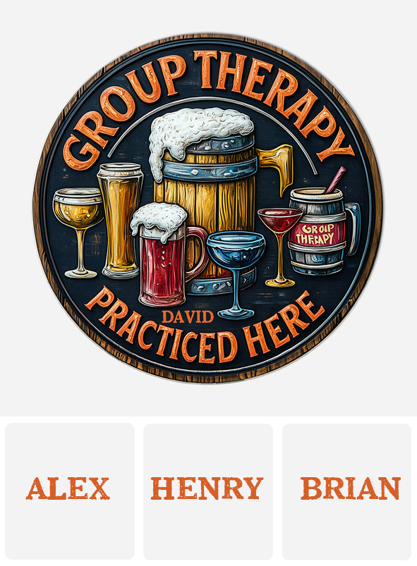 Gruppentherapie – Personalisiertes Bier-Rundholzschild