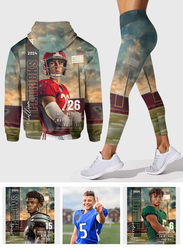 Jede Sportart, jeder Name, jede Position, jede Nummer, jedes Team... – Personalisierter Fußball-Hoodie und Leggings