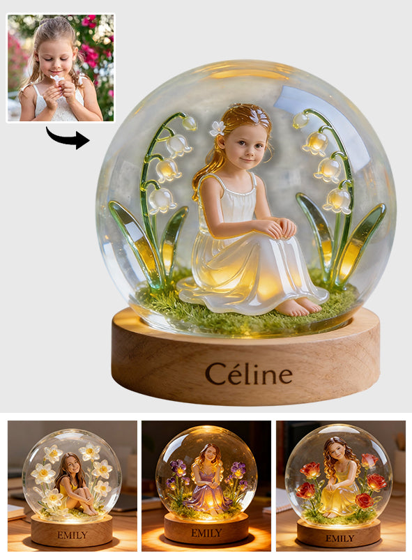 Custom Any Photo Birthmonth Flower - Personalized Self Love Acrylic LED Night Light