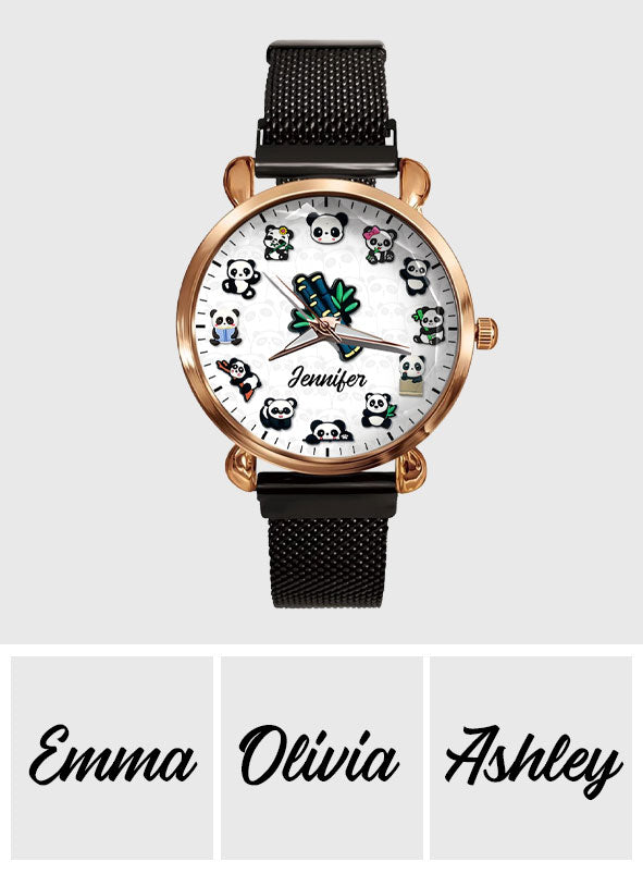 Panda-Liebhaberin – Personalisierte Panda-Liebhaberin Damen-Handuhr