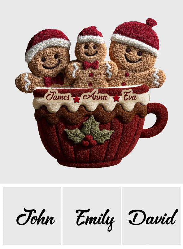 Gingerbread Christmas Family - Personalized Family Non-Slip Tufted Rug