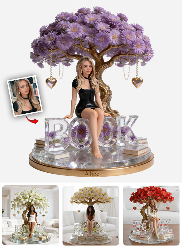 Einfach ein Mädchen, das Bücher liebt – personalisierte Acrylplakette in Buchform