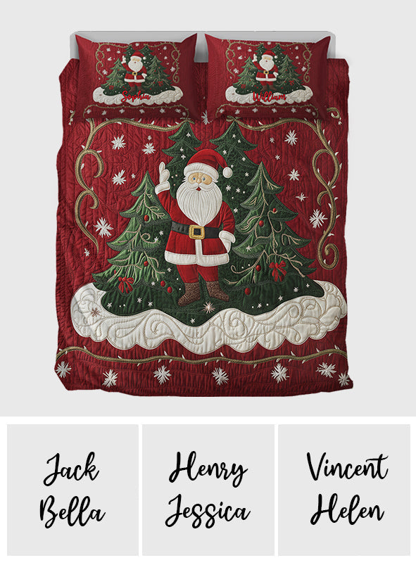 Frohe Weihnachten – Personalisiertes Weihnachtsquilt-Set