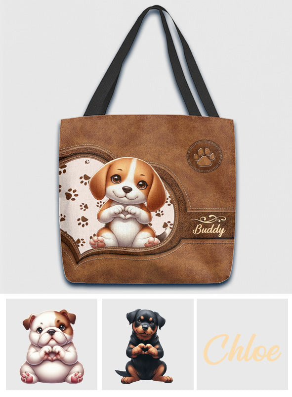 Cute Lovely Dogs - Personalized Dog Tote Bag