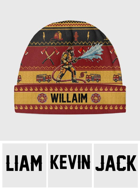 Perfect Gift For Firefighter - Personalized Firefighter Beanie Hat