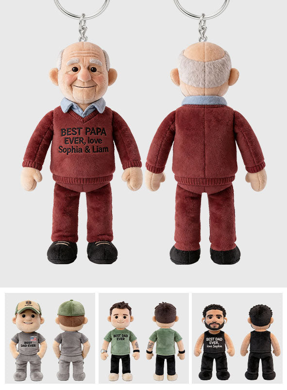 Custom Any Photo - Personalized Father Plush Keychain