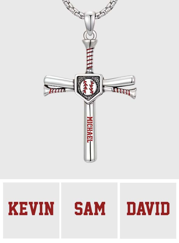 Gott lieben, Baseball spielen - Personalisierte Baseballförmige Metallanhänger-Halskette