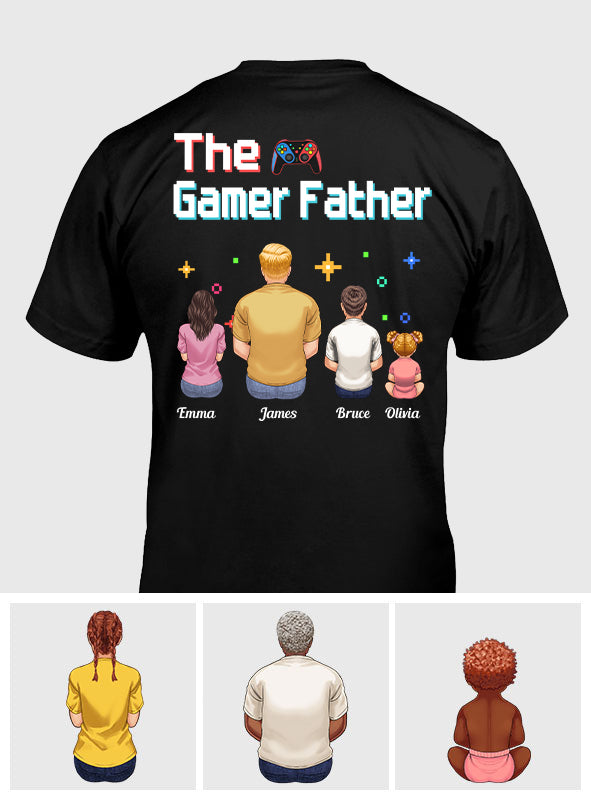 Der Gamer-Papa – Gaming-Vater für jeden Titel – Personalisiertes Videospiel-T-Shirt und Hoodie