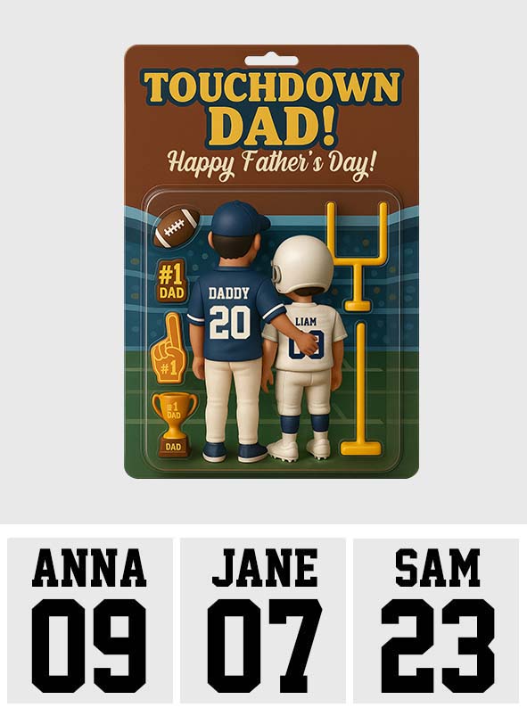Touchdown Mama/Papa! - Personalisierte Acrylplakette in Fußballform