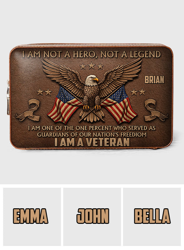 Ich bin US-Veteran – Personalisierter Reise-Zigarrenhumidor für Veteranen