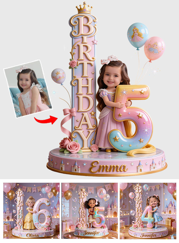 Royal Princess Birthday - Personalized Kid Custom Shaped Acrylic Plaque