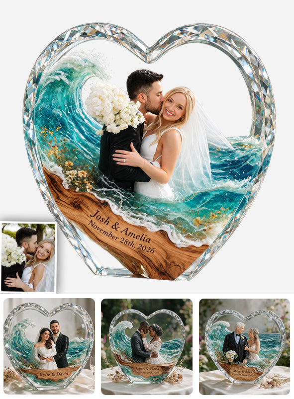 Hochzeits-Andenken - Personalisierte 2-seitige Acrylplakette