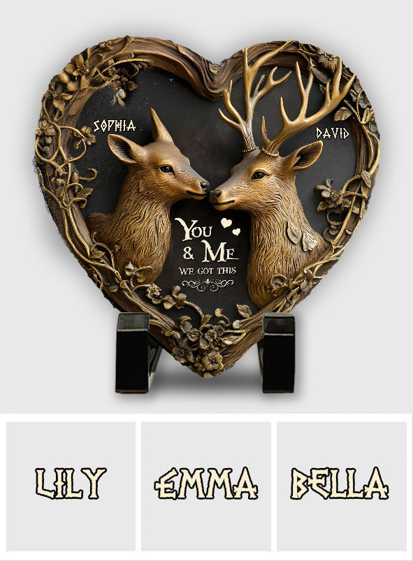 Du und ich, wir schaffen das – personalisierter Jagdherz-Stein