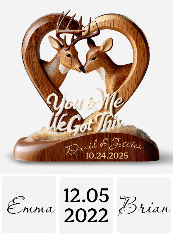 Du und ich, wir schaffen das – personalisierte Jagd-Acrylplakette in individueller Form