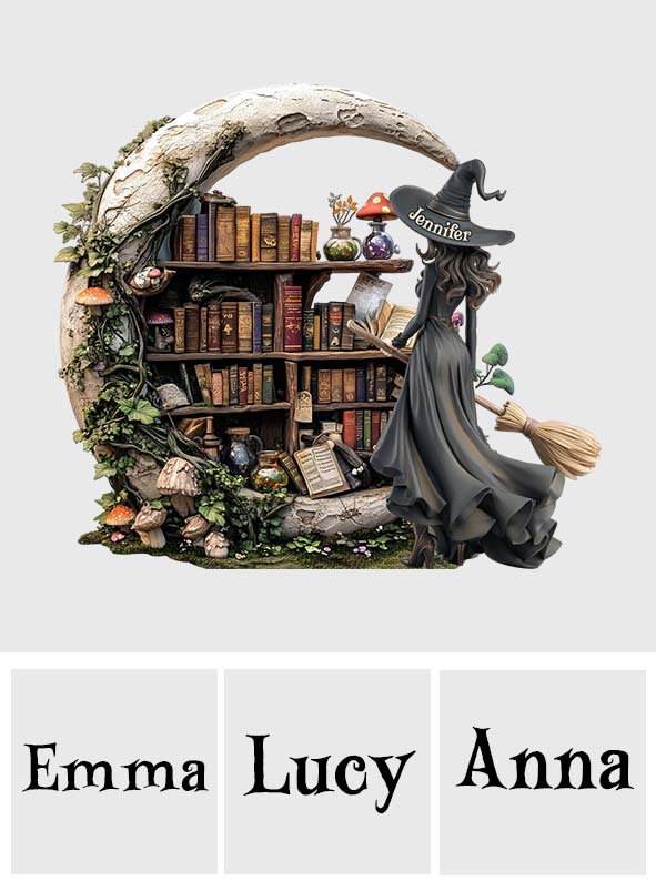 Wunderschöne Hexe – personalisierte Acrylplakette in individueller Hexenform