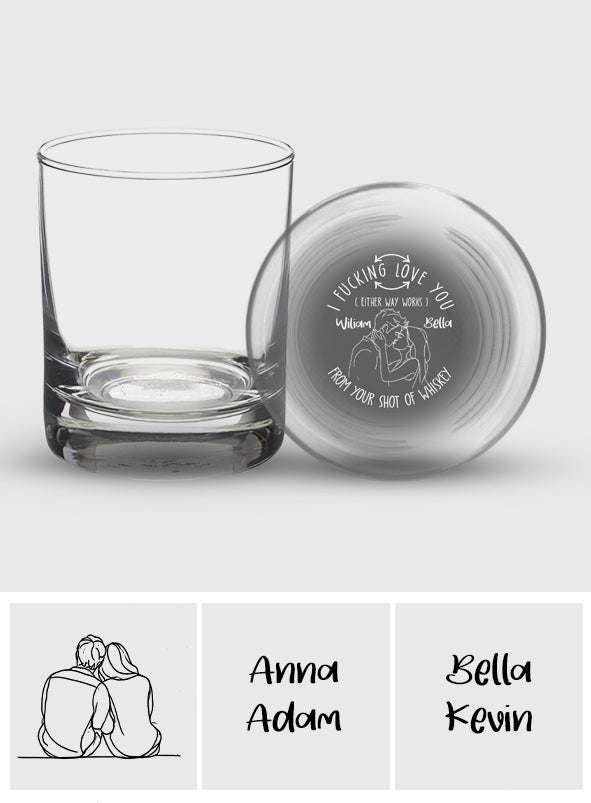 I Love You - Personalized Couple Engraved Whiskey Glass