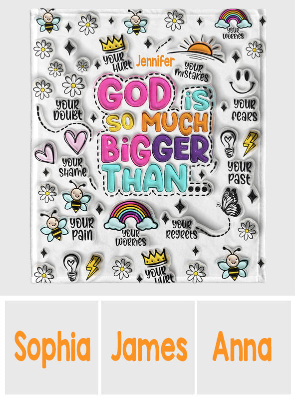 God Is So Much Bigger - Personalized Christian Blanket
