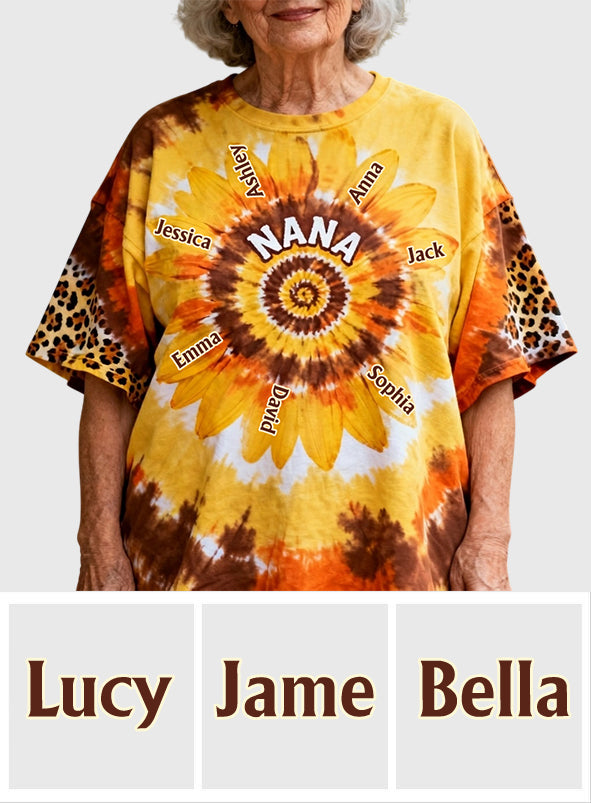 Omas kleiner Sonnenblume - Personalisierte Oma All Over Shirt
