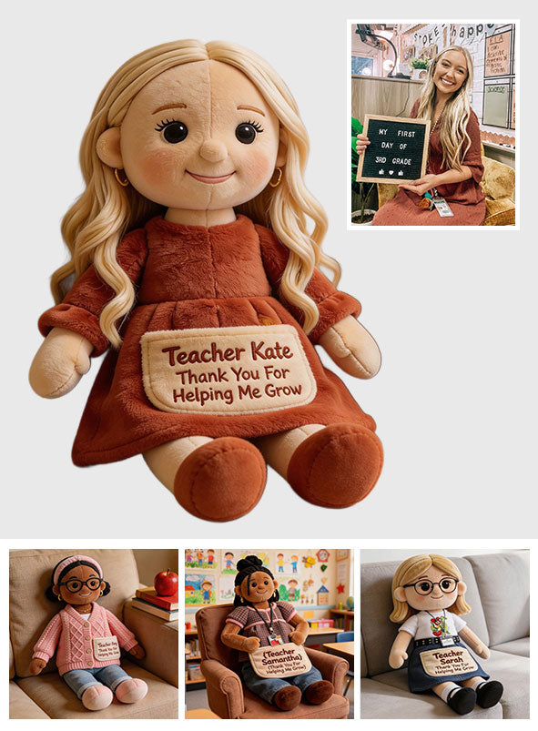 Thanks For Helping Me Grow - Personalized Teacher Premium Faux Fur Pillow