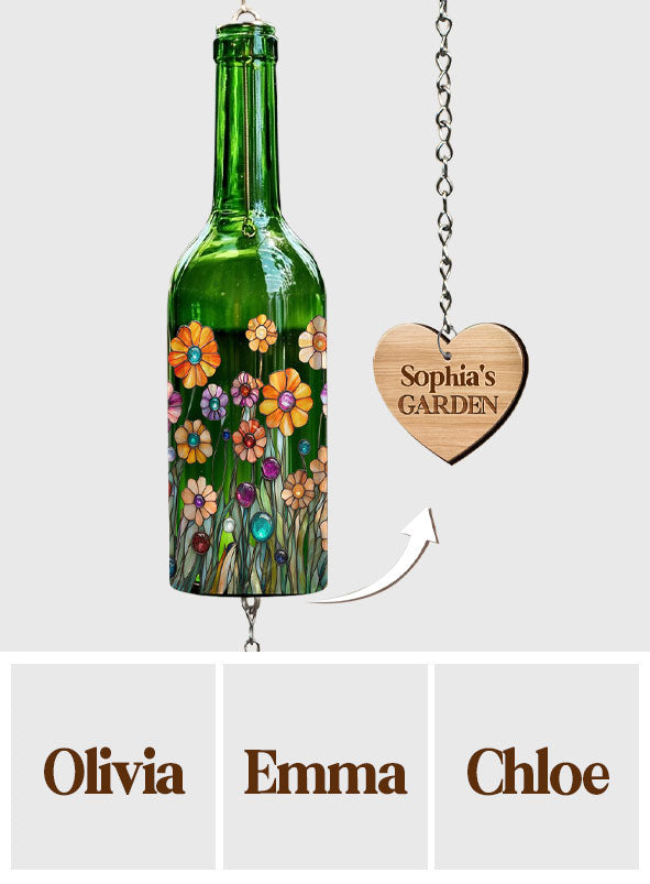 My Beautiful Garden - Personalized Gardening Wine Bottle Wind Chime