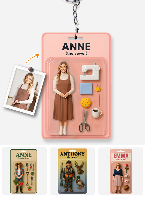 Individuelle Figur nach Foto – Personalisierter Näh-Schlüsselanhänger