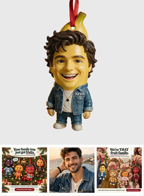 Funny Fruit Family Christmas Gift For Family Members, Friends - Personalized Family Premium 3D Ornament