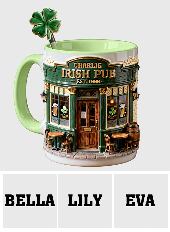 Irish Pub - Personalized Irish Set Accent Mug with Acrylic Stirrers