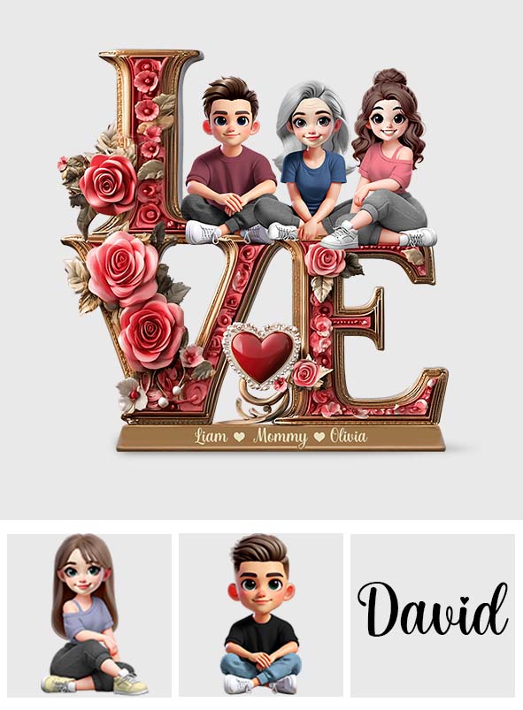 Liebe Mama – Personalisierte Acrylplakette in individueller Form für die Mutter